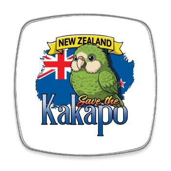 Neuseeland rettet den Kakapo-Vogel - Viereckiger Kühlschrankmagnet - Weiß - Vorne
