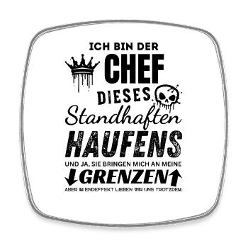 Stolzer Chef des standhaften Haufens Chef Geschenk - Viereckiger Kühlschrankmagnet - Weiß - Vorne