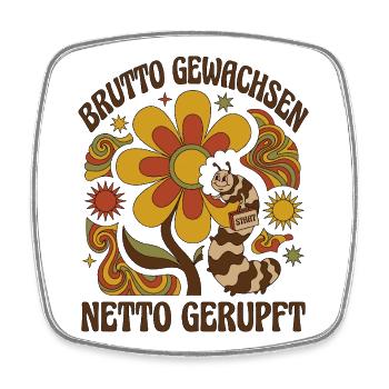Brutto Gewachsen Netto Gerupft - Viereckiger Kühlschrankmagnet - Weiß - Vorne