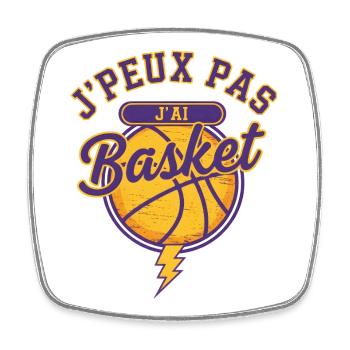 J'peux pas J'ai Basket - Magnet carré - blanc - Devant