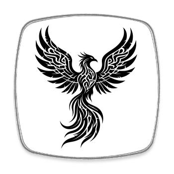 Symbole tribal de la renaissance du Phénix - Magnet carré - blanc - Devant