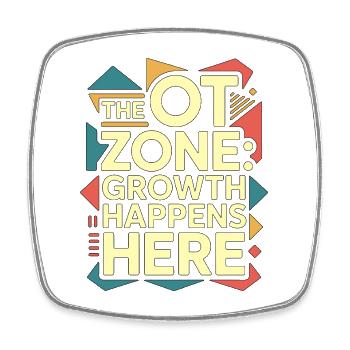 Pediatric OT The OT Zone Special Need Therapy - Viereckiger Kühlschrankmagnet - Weiß - Vorne