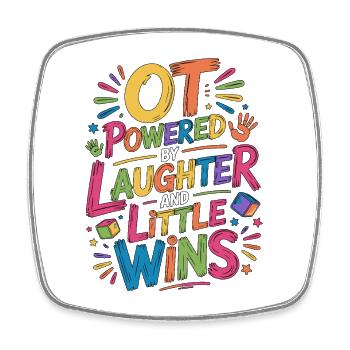 Pediatric OT Powered By Early Intervention Therapy - Viereckiger Kühlschrankmagnet - Weiß - Vorne