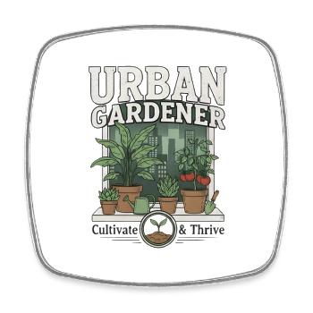 Urban Gardener - Cultivate and Thrive Vintage  - Square fridge magnet - white - Front