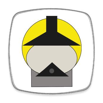 Fire Brigade Helmet yellow - Square fridge magnet - white - Front
