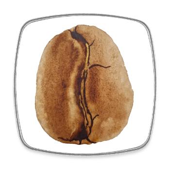 Kaffeebohne Aquarell - Viereckiger Kühlschrankmagnet - Weiß - Vorne