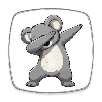 Dab-Koala Motiv – Cartoon Koala - Viereckiger Kühlschrankmagnet - Weiß - Vorne