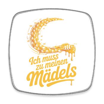 Biene Keine Zeit Mädels Imker Spruch Honig Bienen - Viereckiger Kühlschrankmagnet - Weiß - Vorne
