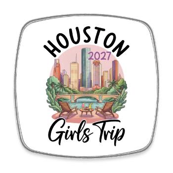 Houston 2027 Girls Trip - Viereckiger Kühlschrankmagnet - Weiß - Vorne