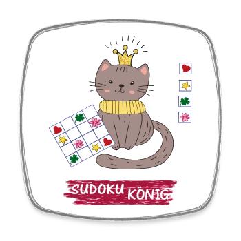 Sudoku König  - Viereckiger Kühlschrankmagnet - Weiß - Vorne