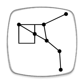 Constellation Geometry Lines - Square fridge magnet - white - Front