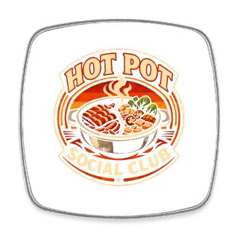 Hotpot-Club | Hot Pot, Fondue, Asia Food - Viereckiger Kühlschrankmagnet - Weiß - Vorne