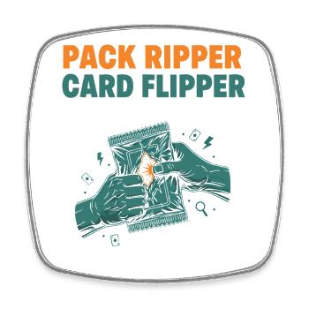Pack Ripper Card Flipper Trading Card Collector - Square fridge magnet - white - Front