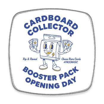 Eröffnungstag des Cardboard Collector Booster Packs - Viereckiger Kühlschrankmagnet - Weiß - Vorne