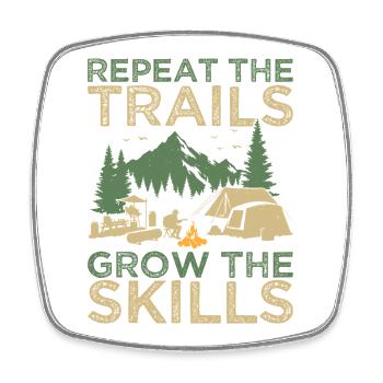 Girl Scout Leader Repeat The Trails Scout - Viereckiger Kühlschrankmagnet - Weiß - Vorne