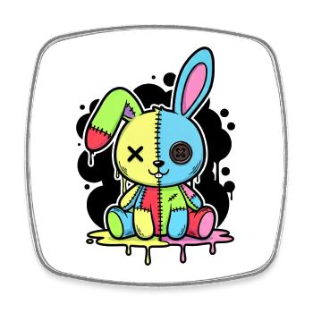 Goth Bunny Horror Rabbit Gothic Creepy Creepy - Square fridge magnet - white - Front