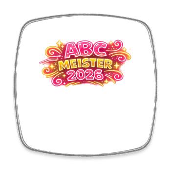 ABC Meister 2026 Einschulung Geschenk - Viereckiger Kühlschrankmagnet - Weiß - Vorne