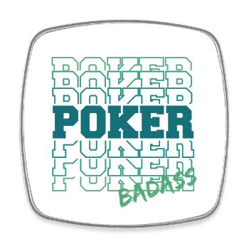 Cooler Poker-Gradienten-Tippfehler - Viereckiger Kühlschrankmagnet - Weiß - Vorne