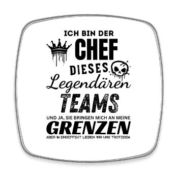 Stolzer Chef des legendären Teams Chef Geschenk - Square fridge magnet - white - Front