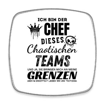 Stolzer Chef des chaotischen Teams Chef Geschenk - Square fridge magnet - white - Front