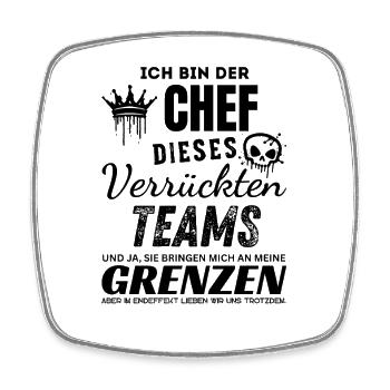 Stolzer Chef des verrückten Teams Chef Geschenk - Square fridge magnet - white - Front