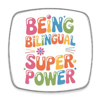Foreign Language Sayings Funny Foreign Language Gift - Square fridge magnet - white - Front