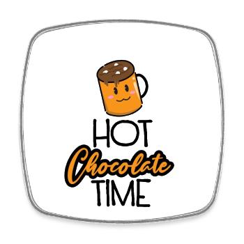Kawaii Hot Chocolate Time Cute Mug Graphic - Viereckiger Kühlschrankmagnet - Weiß - Vorne