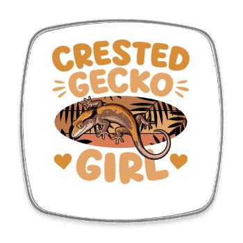 Funny Reptile Crested Gecko - Viereckiger Kühlschrankmagnet - Weiß - Vorne