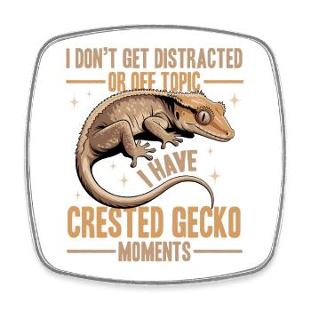 Funny Reptile Crested Gecko - Square fridge magnet - white - Front