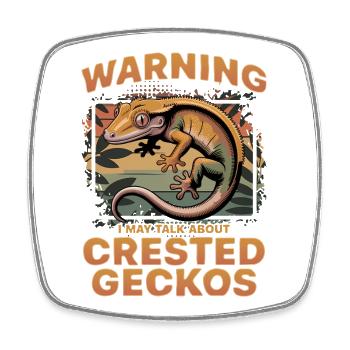 Funny Reptile Crested Gecko - Square fridge magnet - white - Front