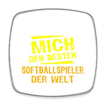 Softball Player Gift - Square fridge magnet - white - Front
