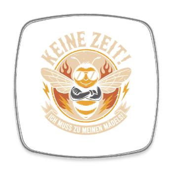 Biene Keine Zeit Mädels Imker Spruch Honig Bienen - Viereckiger Kühlschrankmagnet - Weiß - Vorne