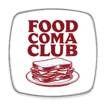 Food-Koma Club | Sandwich Snack - Square fridge magnet - white - Front