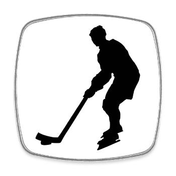 Joueur de hockey sur glace - Magnet carré - blanc - Devant