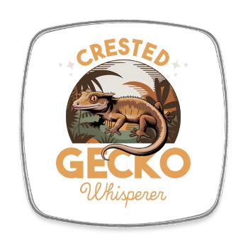 Funny Reptile Crested Gecko - Square fridge magnet - white - Front