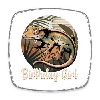 Funny Reptile Crested Gecko - Square fridge magnet - white - Front