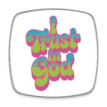 I Trust In God - Glaube Design - Viereckiger Kühlschrankmagnet - Weiß - Vorne