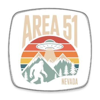 Area 51 Nevada UFO Retro Design - Square fridge magnet - white - Front