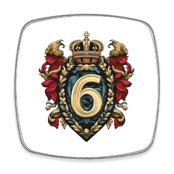 6 Nombre d’armoiries - Magnet carré - blanc - Devant