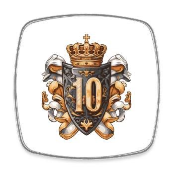 10 Nombre d’armoiries - Magnet carré - blanc - Devant