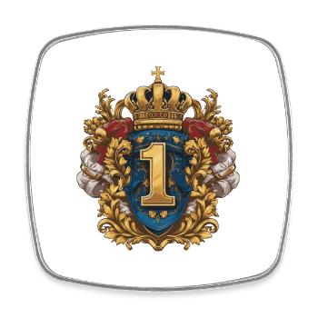 1 Nombre d’armoiries - Magnet carré - blanc - Devant