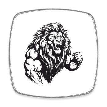 Lion Bodybuilding - Square fridge magnet - white - Front