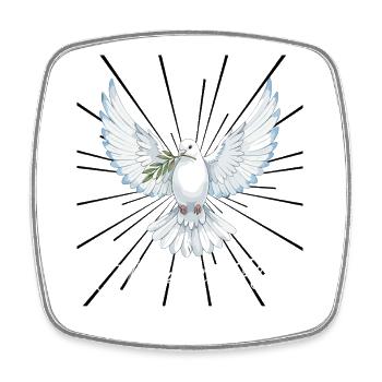 Laissez la paix voler – Dove of Peace Design inspirant - Magnet carré - blanc - Devant
