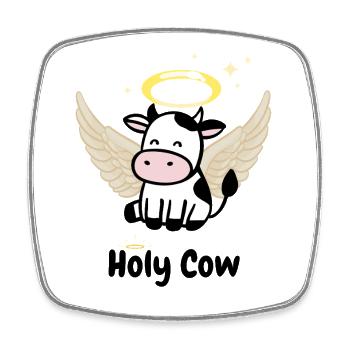 Holy Cow – Cute Angel Cow Funny Shirt - Viereckiger Kühlschrankmagnet - Weiß - Vorne