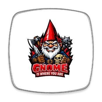 Böser Gnom, Dunkler Gnom, Goth-gnom, Lustiger Gnom - Viereckiger Kühlschrankmagnet - Weiß - Vorne