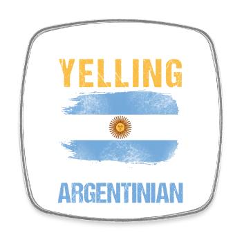 I'm Not Yelling I'm Argentinian Flag Pride Design - Viereckiger Kühlschrankmagnet - Weiß - Vorne