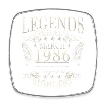 40th birthday March 1986 - Square fridge magnet - white - Front