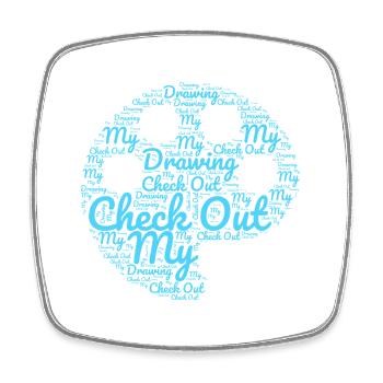 Funny Art Painter Check Out My Drawing Gift - Square fridge magnet - white - Front