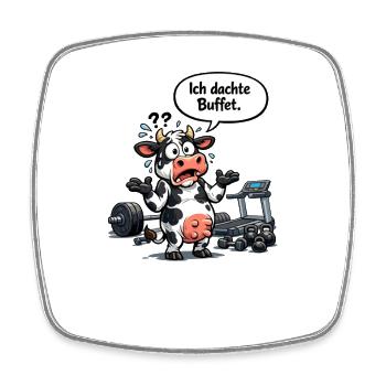 Cadeau de la vache d’humour de gym - Magnet carré - blanc - Devant