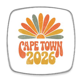 Le Cap 2026 Lever de soleil rétro - Magnet carré - blanc - Devant